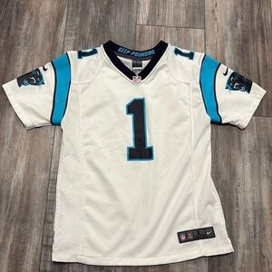 NFL Cam Newton on Field Carolina Panthers Jersey White 14-16 Large